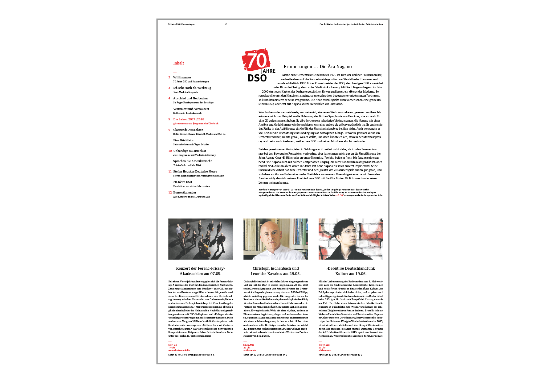 DSO-Nachrichten zum 70jährigen Jubiläum